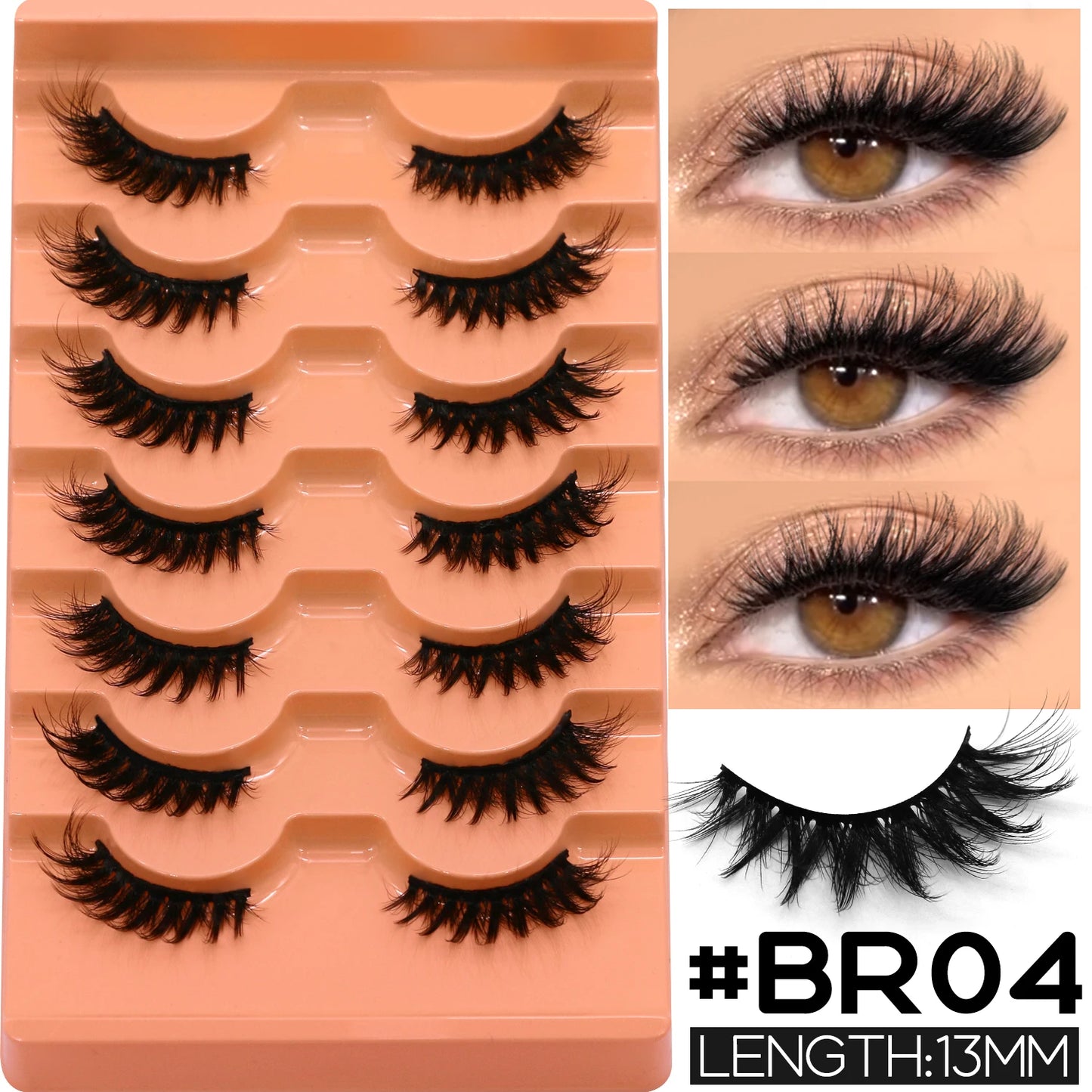 VELTRINAY Half Lashes Natural Cat Eye Eyelashes Wispy False Eyelashes 3D Volume Strip Natural Lashes Fake Eyelashes Makeup
