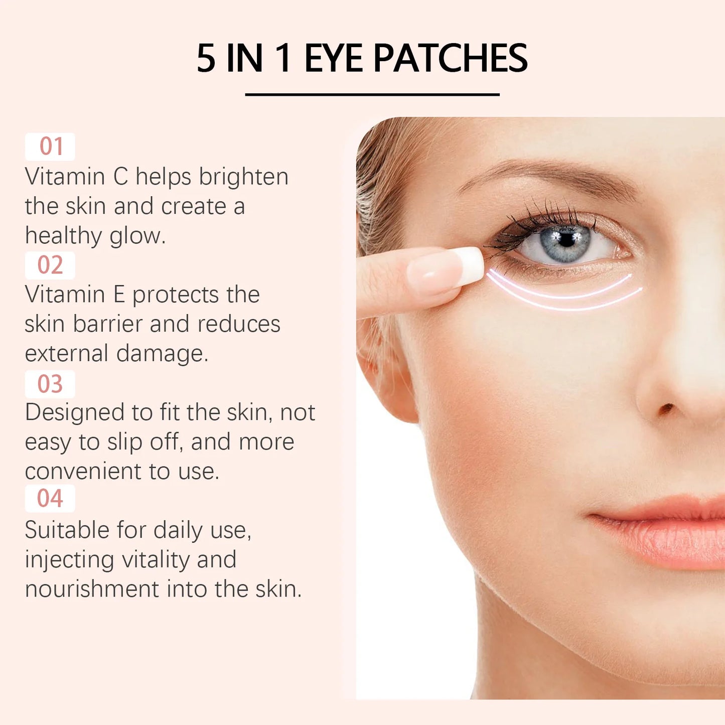 60pcs Pink Rice Collagen Eye Mask Anti Dark Circles Eyes Bags Remover Firming Moisturizing Eye Patches Mild Skin Care Eyes Care