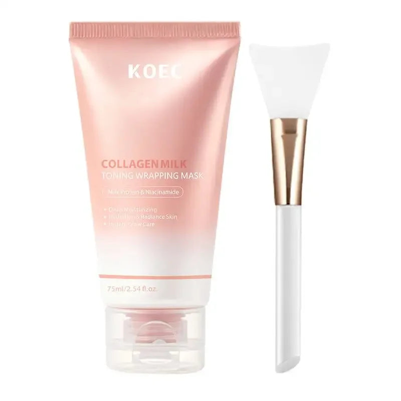Collagen Milk Toning Wrapping Mask Deep Hydration&Radiance Skin Instant Glow Care Milk Protein & Niacinamide Milky Peel-off Mask