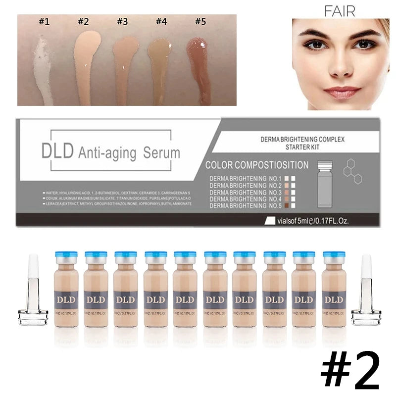 5ml BB Cream Glow Serum Starter Kit Niacinamide/Peptide Facial Foundation Cream Treatment Microparticles Moisturizing Skin Care