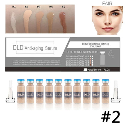5ml BB Cream Glow Serum Starter Kit Niacinamide/Peptide Facial Foundation Cream Treatment Microparticles Moisturizing Skin Care
