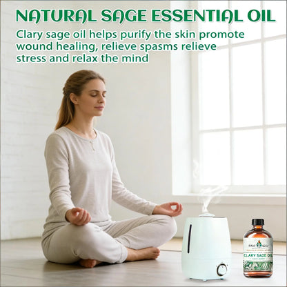 EVOKE OCCU Clary Sage Essential Oils, 118ML/4 Fl.Oz. Premium Plant Oil for Diffuser Humidifier DIY Candle Soap Making Massage