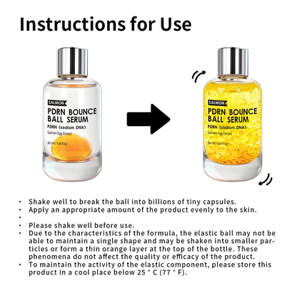 Salmon PDRN Bounce Ball Serum Anti-Aging Sodium DNA & Niacinamide Essence Shake-to-Activate Oil Beads for Instant Glow & Firming