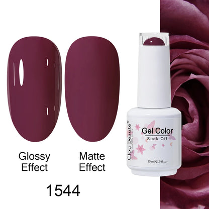 Clou Beaute 15ml Nail Gel Polish Warm Color Dark Red Brown Semi Permanent Nail Art Manicure Soak Off LED UV Varnishes Lacquer