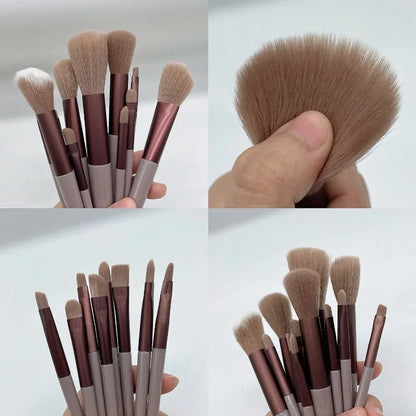 10/13PCS Makeup Brushes Set Eye Shadow Foundation Women Cosmetic Brush Eyeshadow Blush Beauty Soft Tools Bag Makeup Brush Set