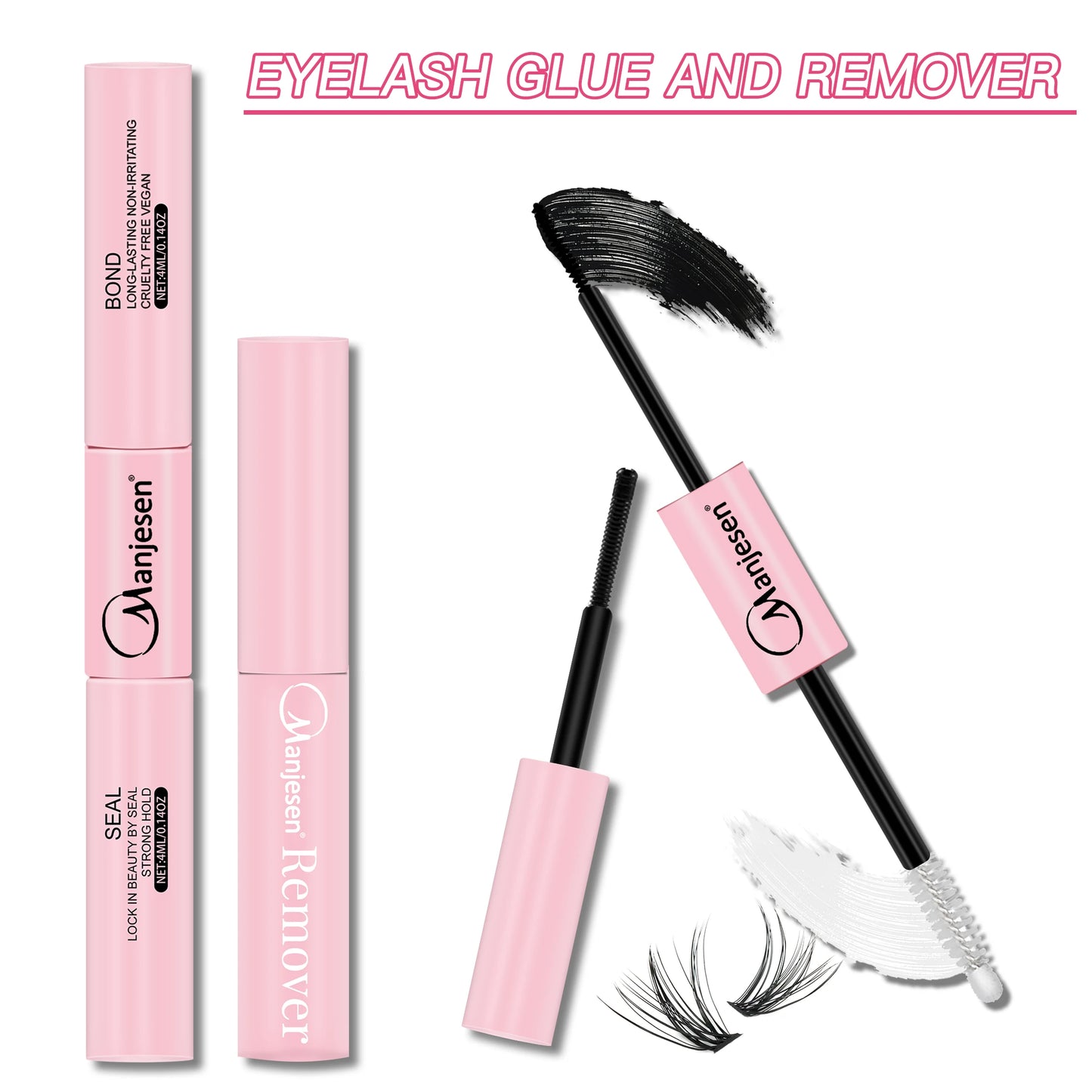 Lash Makeup set Bond and Seal Individual Lashes Glue and Seal Super Strong Hold Lash Extension Lash Glue Remover & Tweezers Kit