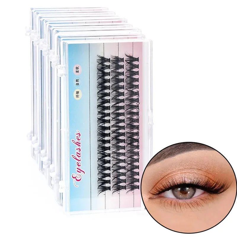 48/60/160/280Pcs Cluster Natural Eyelashes Extensions Lashes Clusters False Eyelash Clusters Extensions Individual Lashes Makeup