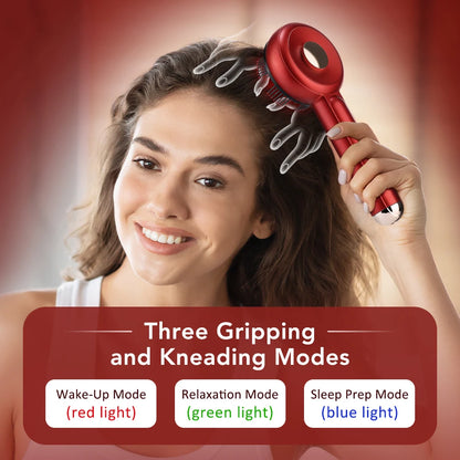 Portable Electric Head Massage Comb Essential Oil Red Light 3-gear Scalp Massage Electric Head Blood Relaxation Massage Gift