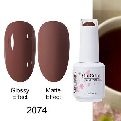 Clou Beaute 15ml Nail Gel Polish Warm Color Dark Red Brown Semi Permanent Nail Art Manicure Soak Off LED UV Varnishes Lacquer