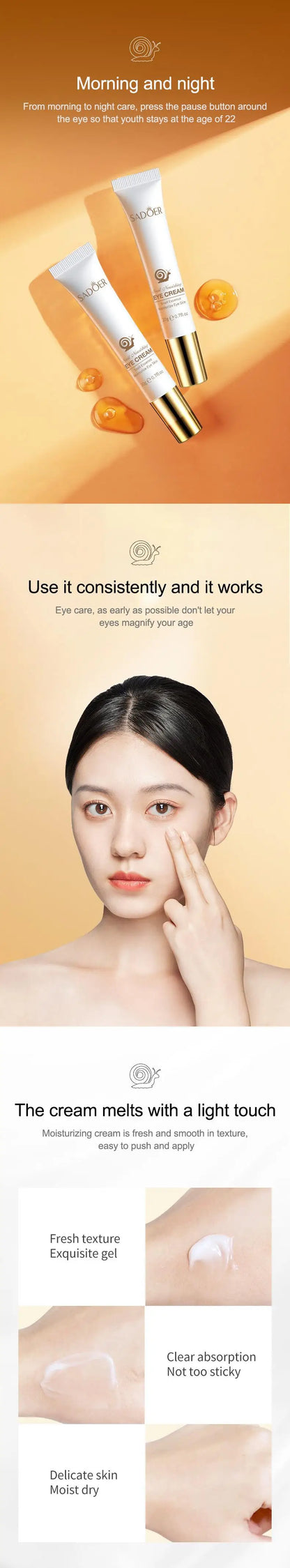 Instant Eye Bag Removal Cream Collagen Removal Wrinkles Lifting Fade Fine Lines Moisturizing Brightening Anti Puffiness Eye Care