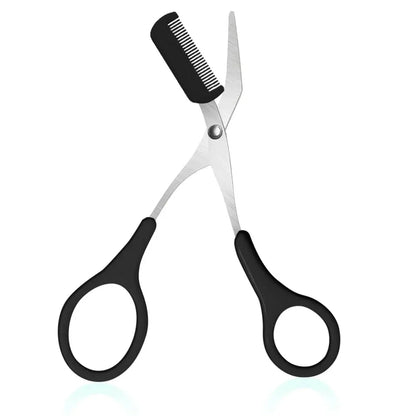 Stainless Steel Eyebrow Trimming cissors with built-in Comb Pink/White/Black SPrecise Grooming Tool Creating Perfect Eyebrows