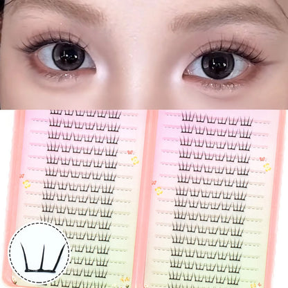 Large Capacity Korean Style Eyelashes Clusters Dense Comics Artificial Eyelashes Perfect Makeup Tool For Girls Enlarge Your Eyes
