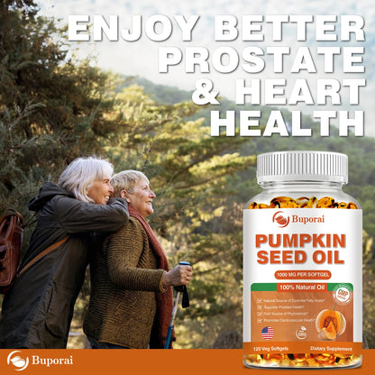 Pumpkin Seed Oil - Promotes Hair Growth, Urinary Tract and Prostate Health, Cardiovascular Support Supplement