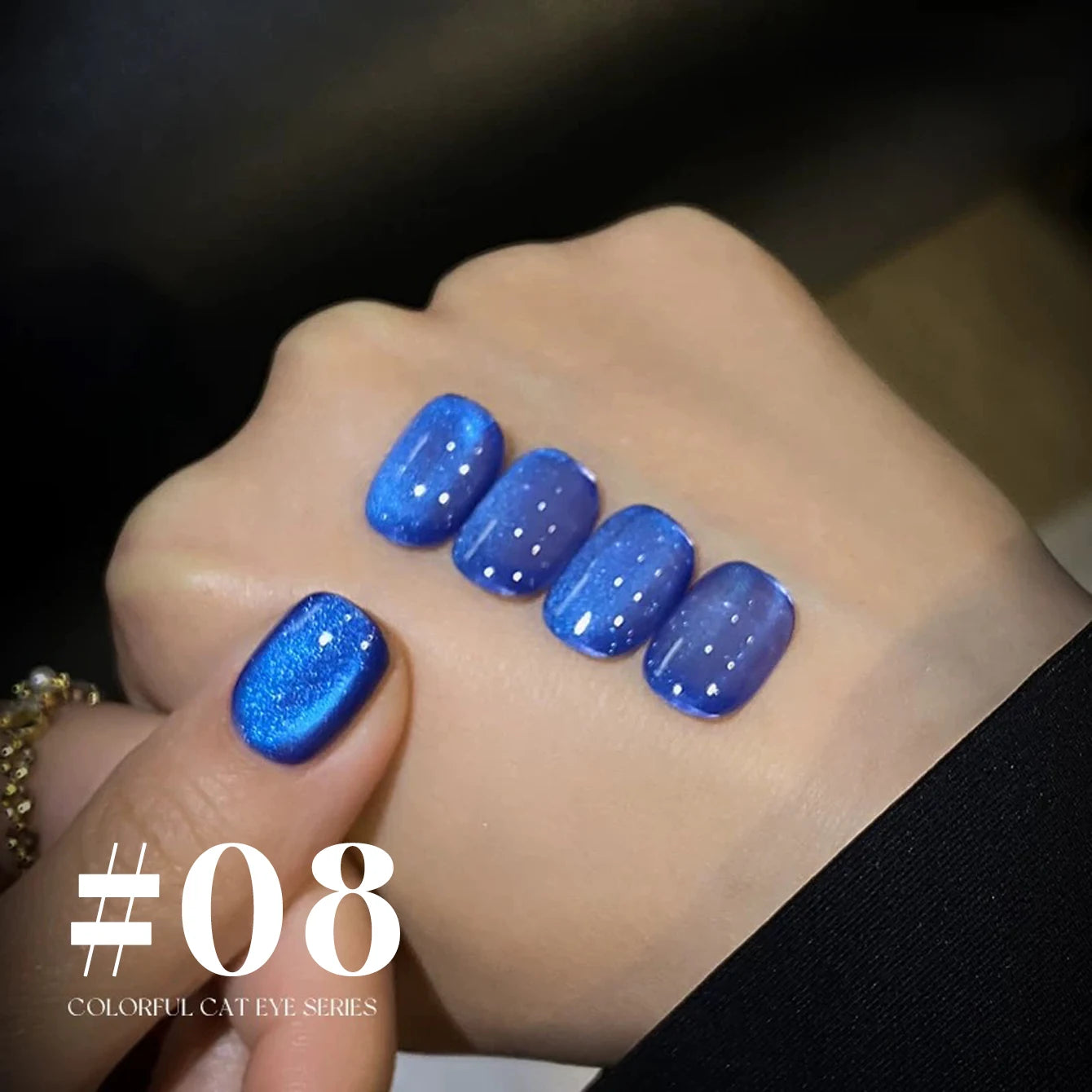 12ML 1-6PCS Summer And Autumn Island Glass Bead Magnet Cat Eye Gel Nail Polish Blue Nails Nail Art Nail Supplies