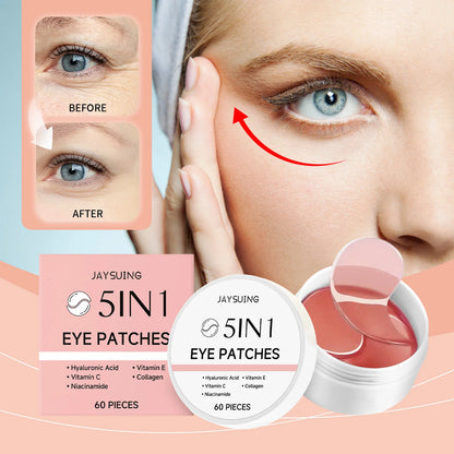60pcs Pink Rice Collagen Eye Mask Anti Dark Circles Eyes Bags Remover Firming Moisturizing Eye Patches Mild Skin Care Eyes Care