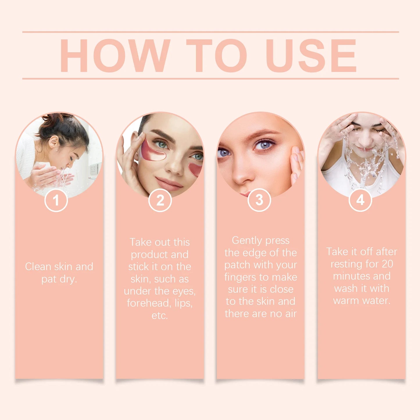 60pcs Pink Rice Collagen Eye Mask Anti Dark Circles Eyes Bags Remover Firming Moisturizing Eye Patches Mild Skin Care Eyes Care