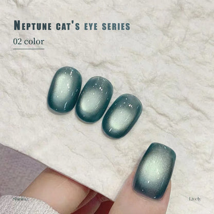 12ML 1-6PCS Blue Glass Bead Island Magnetic Moonlight Cat Eye Gel Nail Polish 2025 New Style Popular Gel Polish Nail Supplies