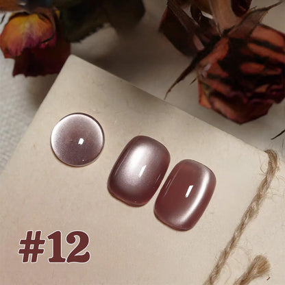 10ML 1-21PCS 2025 Autumn New Emerald Green Magnet Cat's Eye Gel Nail Polish Green Whitening Glass Bead Cat Eye Nail Polish