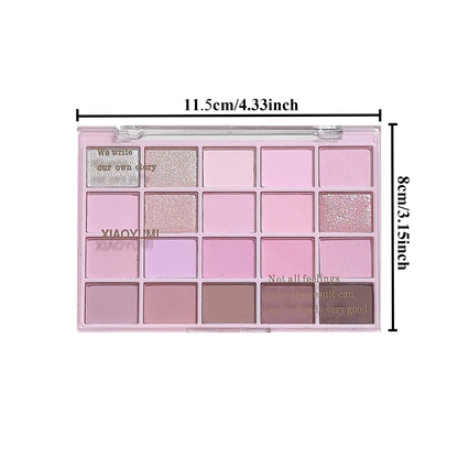 20-Color Warm Eyeshadow Palette – Romantic Smoky & Rose Tones, Matte & Glitter, High-Pigment, Smudge-Proof, Beauty Makeup