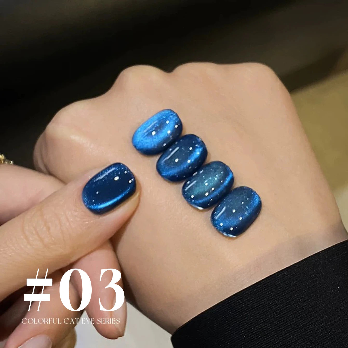 12ML 1-6PCS Blue Glass Bead Island Magnetic Moonlight Cat Eye Gel Nail Polish 2025 New Style Popular Gel Polish Nail Supplies