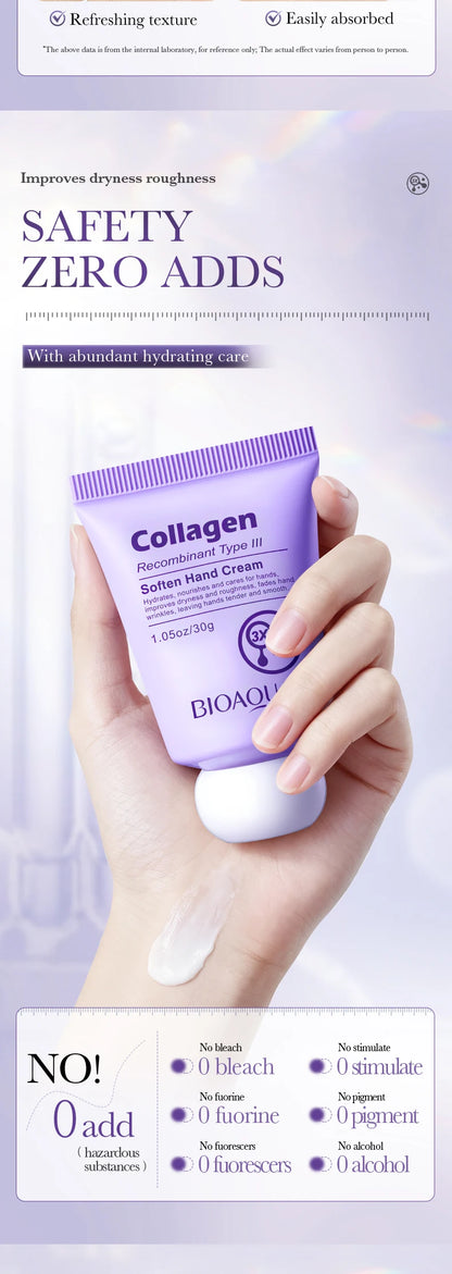 BIOAQUA Collagen Hand Cream Nourishing Moisturizing Anti-Aging Anti Wrinkles Whitening Hands Skin Care Products