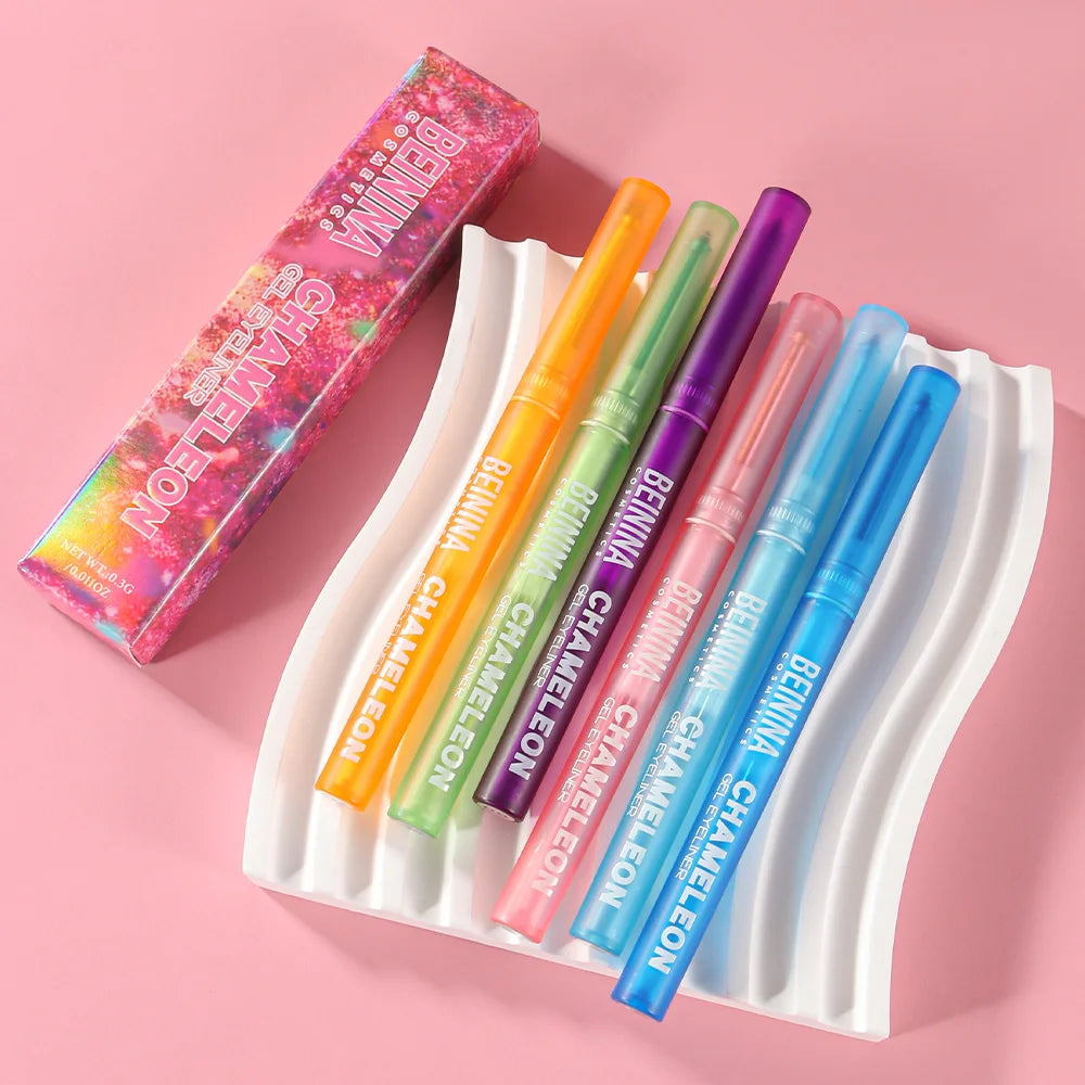 6 Colors Chameleons Eyeliner Pearl Metallic Gloss Shiny Eyeshadow Glitter Liner Multi Chrome Color Aurora Chaning Eye Makeup