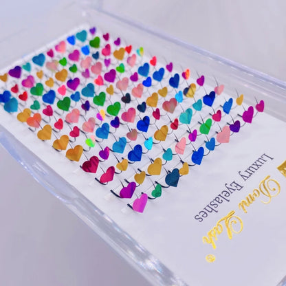 Mink False Eyelashes with Butterfly Flower Heart Sequins, Glitter Individual Lashes Clusters Soft Fairy Lashes Party Makeup Lash