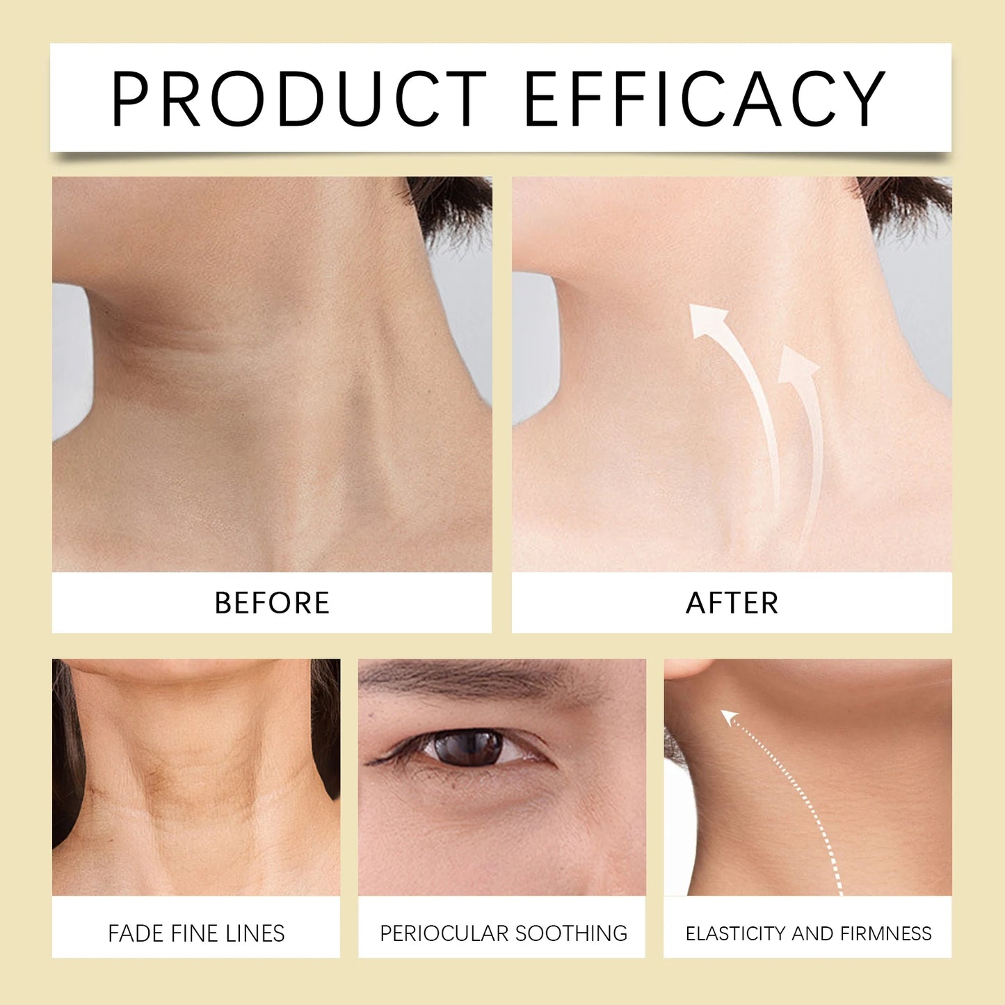 AH-8 Firming Neck Cream Moisturizer Anti Aging Smoothing Wrinkles Electric Massage Polypeptide Eye Cream Eye & Neck Skincare Set