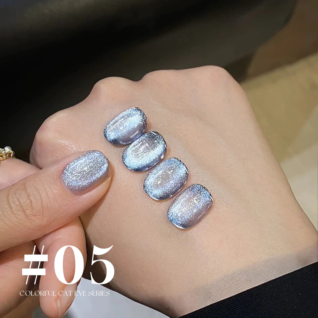 12ML 1-6PCS Blue Glass Bead Island Magnetic Moonlight Cat Eye Gel Nail Polish 2025 New Style Popular Gel Polish Nail Supplies