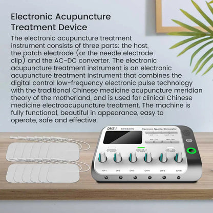 Body Massager 6 Output Channel Physiotherapy TENS Muscle Electrostimulator Relax Electroacupuncture with Patch Massage Machine