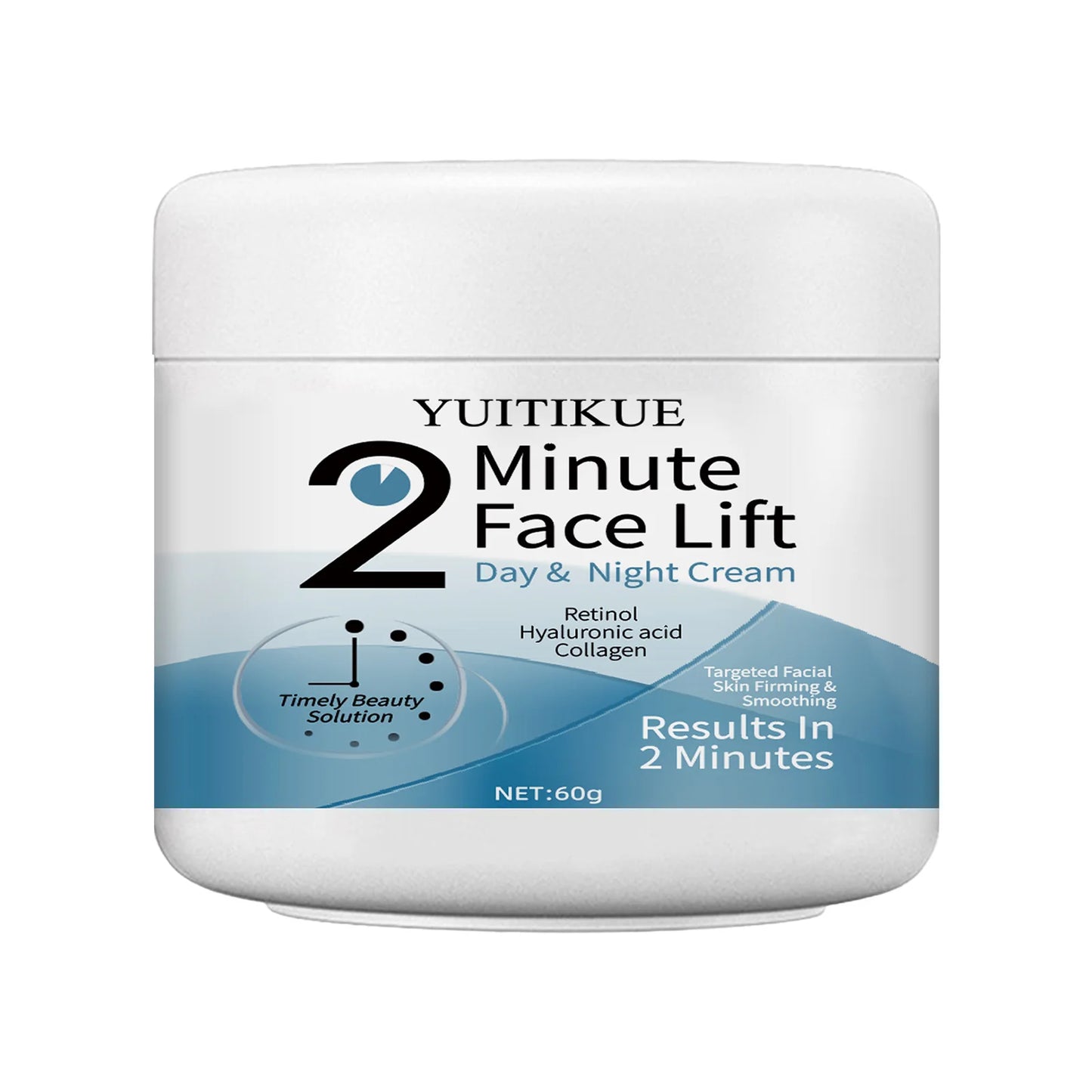 YUITIKUE Minute Face Lift Cream with Retinol & Hyaluronic Acid - Firms, Lifts & Evens Skin Tone, Day & Night, 100g
