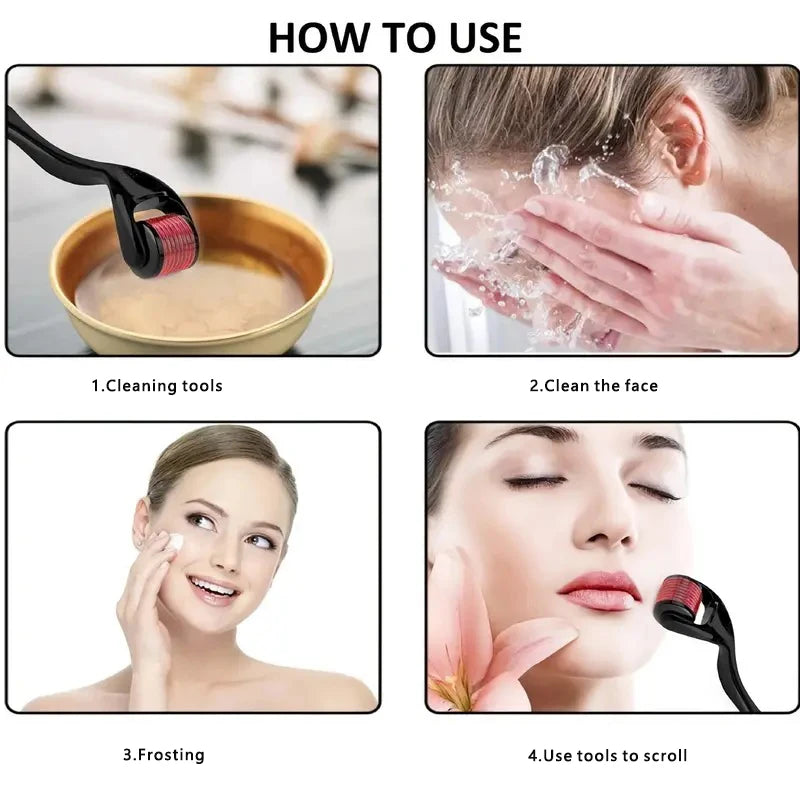 0.25mm professional roller, 540 titanium facial skincare and beauty massage tool, back massage, oil-free, skincare tool