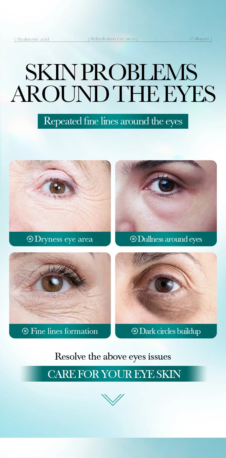 80pcs BIOAQUA Crystal Collagen Eye Mask Anti Dark Circles Anti-Wrinkles Moisturizing Whitening Anti-Aging Retinol Eye Patches