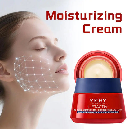 VICHY Red Moisturizing Cream Collagen Nourishing Fade Fine Lines Brighten Skin Tender Skin Tone Lock Water Skin Care