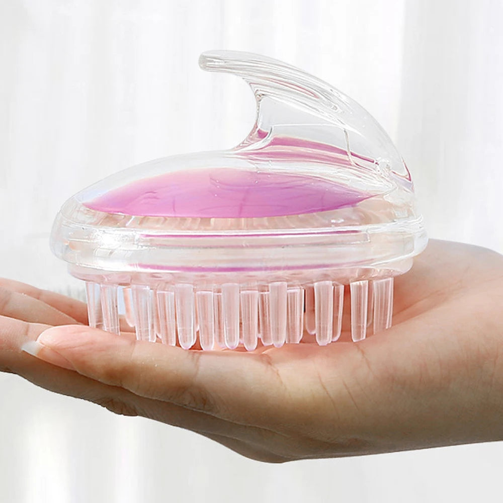 New crystal clear shampoo brush scalp massager hair growth shampoo brush silicone head massage brush home cleaning massage
