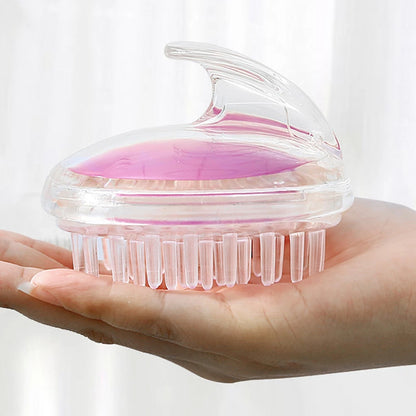 New crystal clear shampoo brush scalp massager hair growth shampoo brush silicone head massage brush home cleaning massage