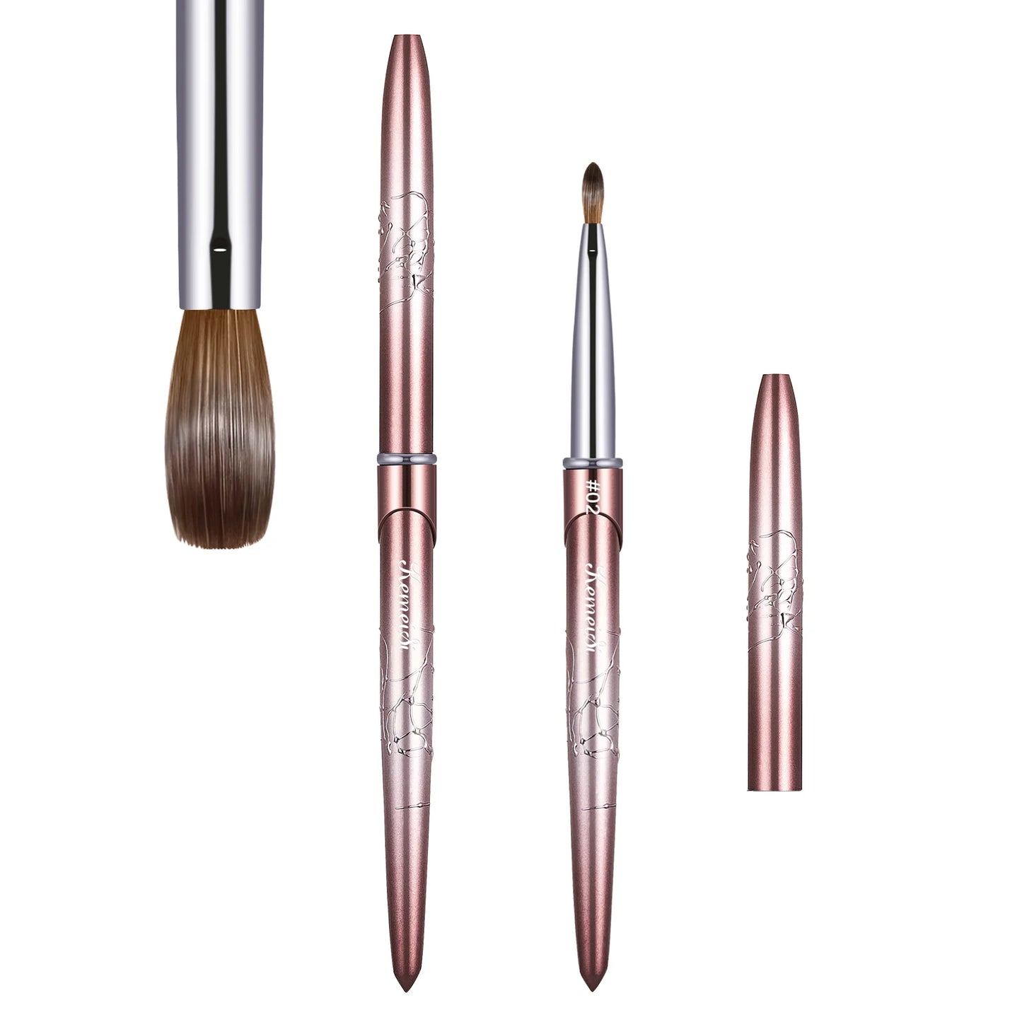 Kolinsky Acrylic Nail Brush Kolinsky Hair Bristles Round Shaped Handle Acrylic Brush Nail Brushes for Acrylic Application Nailar
