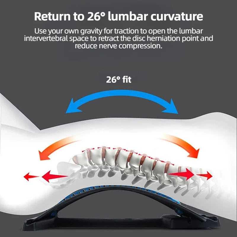 Magnetic Therapy Back Stretcher Lumbar Massager Pain Relief Device Indoor Fitness Equipment Lumbar Traction For Pain Relief