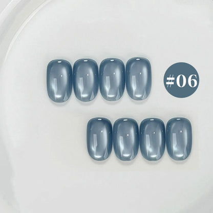 12ML 1-6PCS Blue Glass Bead Island Magnetic Moonlight Cat Eye Gel Nail Polish 2025 New Style Popular Gel Polish Nail Supplies