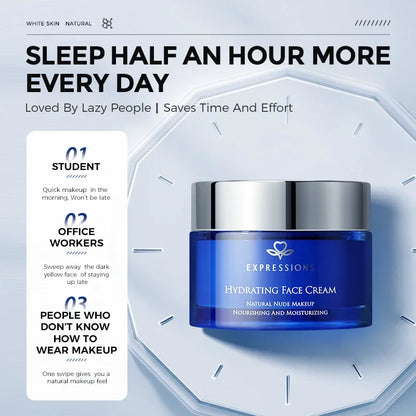EXPRESSIONS Hydrating Tone-Up Face Cream – Niacinamide Brightening, Natural No-Makeup Look, Long-Lasting Moisturizer