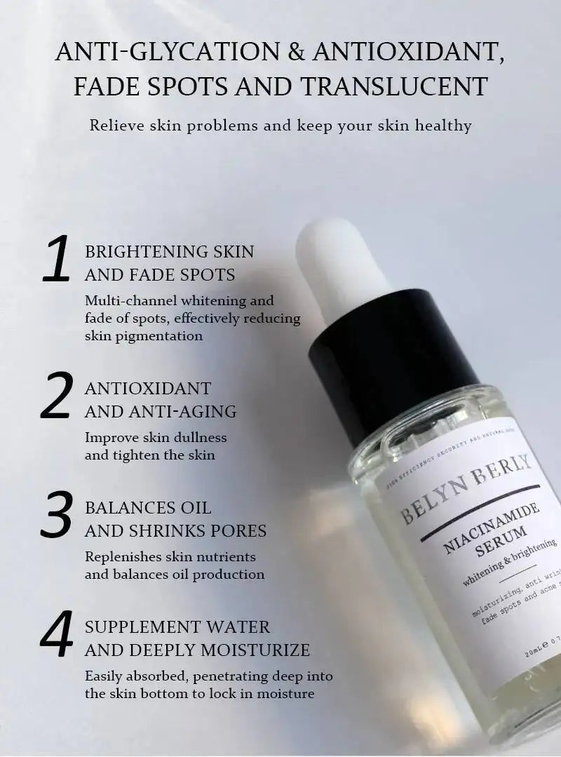 BELYN BERLY Niacinamide Serum for Face 3PCS Brighten Dark Spots Freckle Hyaluronic Acid Moisturizing Facial Serum Skin care