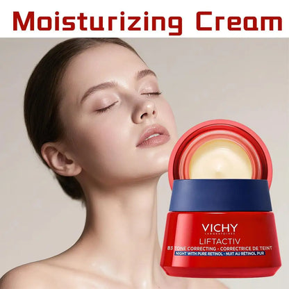 VICHY Red Moisturizing Cream Collagen Nourishing Fade Fine Lines Brighten Skin Tender Skin Tone Lock Water Skin Care