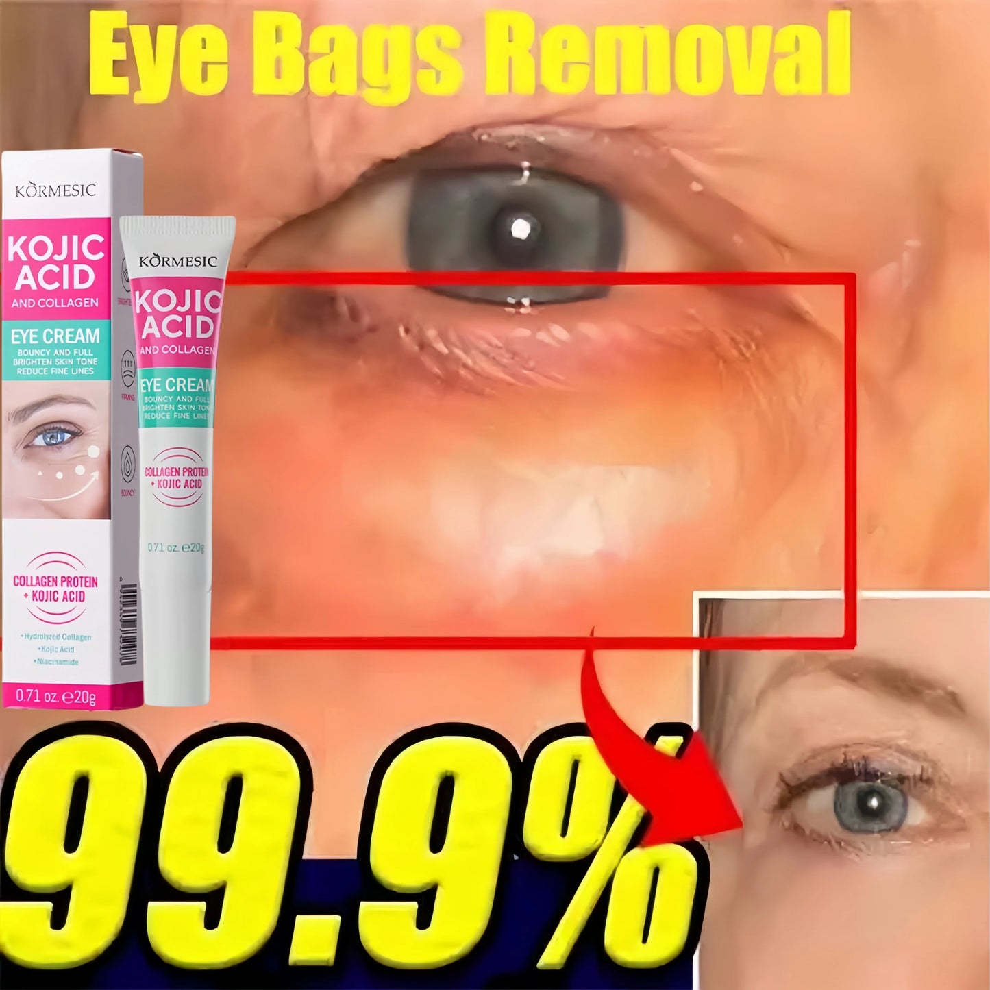 Instant Eye Bag Removal Cream Collagen Anti-Wrinkle Firming Skin Fade Fine Lines Anti Dark Circle Puffiness Brighten Eye Care