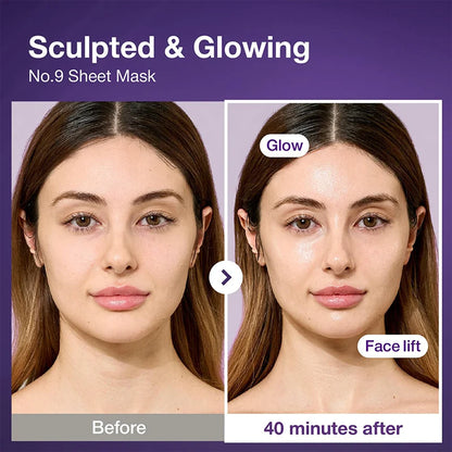 Instant Lifting Full Face Mask With Peptide Collagen Firming Mask For Smooth Defined Looking Skin 4 Sheets With Lifting Band