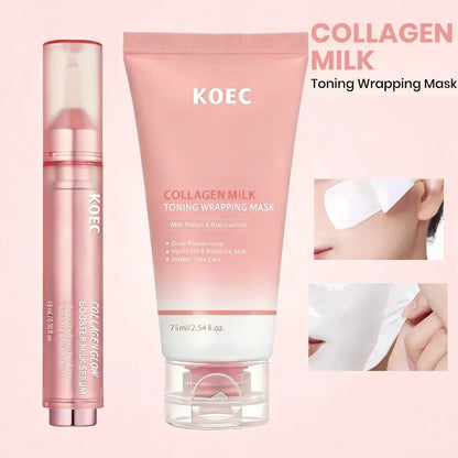 Collagen Milk Toning Wrapping Mask Deep Hydration&Radiance Skin Instant Glow Care Milk Protein & Niacinamide Milky Peel-off Mask