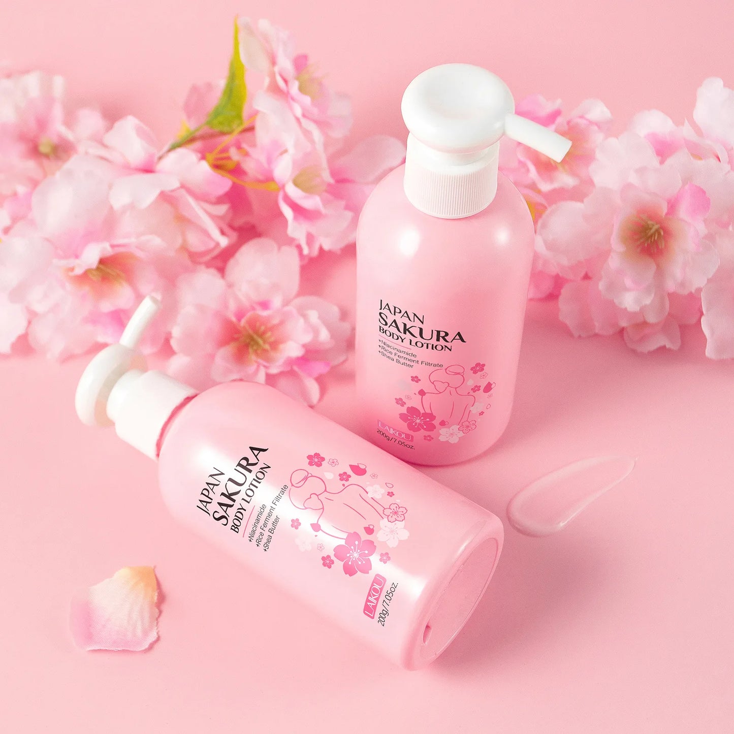 Laikou Cherry Blossom Body Lotion Moisturizing & Repairing  Winter Chapped Skin Care Moisturizing Without Greasiness 200g