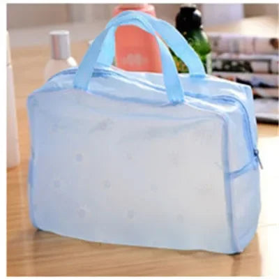Translucent Handbag Organizer Makeup Travel Cosmetic Bag Waterproof PVC Toiletry Kits Bathroom Storage Wash Bag Daisy Handbag