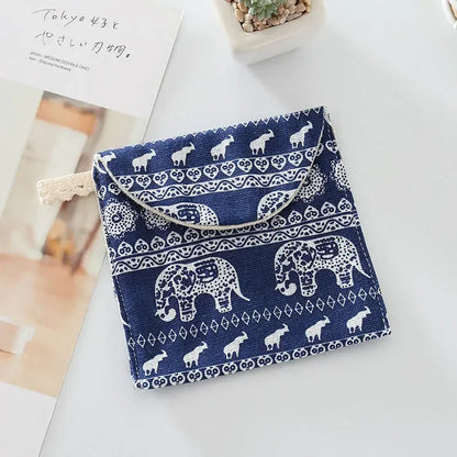 Embroidered Letter Tampon Storage Bag Sanitary Pad Pouch Girls Cosmetic Bags Makeup Lipstick Key Earphone Data Cables Organizer
