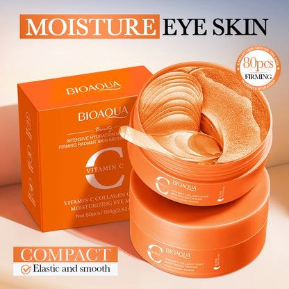 80pcs BIOAQUA Crystal Collagen Eye Mask Anti Dark Circles Anti-Wrinkles Moisturizing Whitening Anti-Aging Retinol Eye Patches