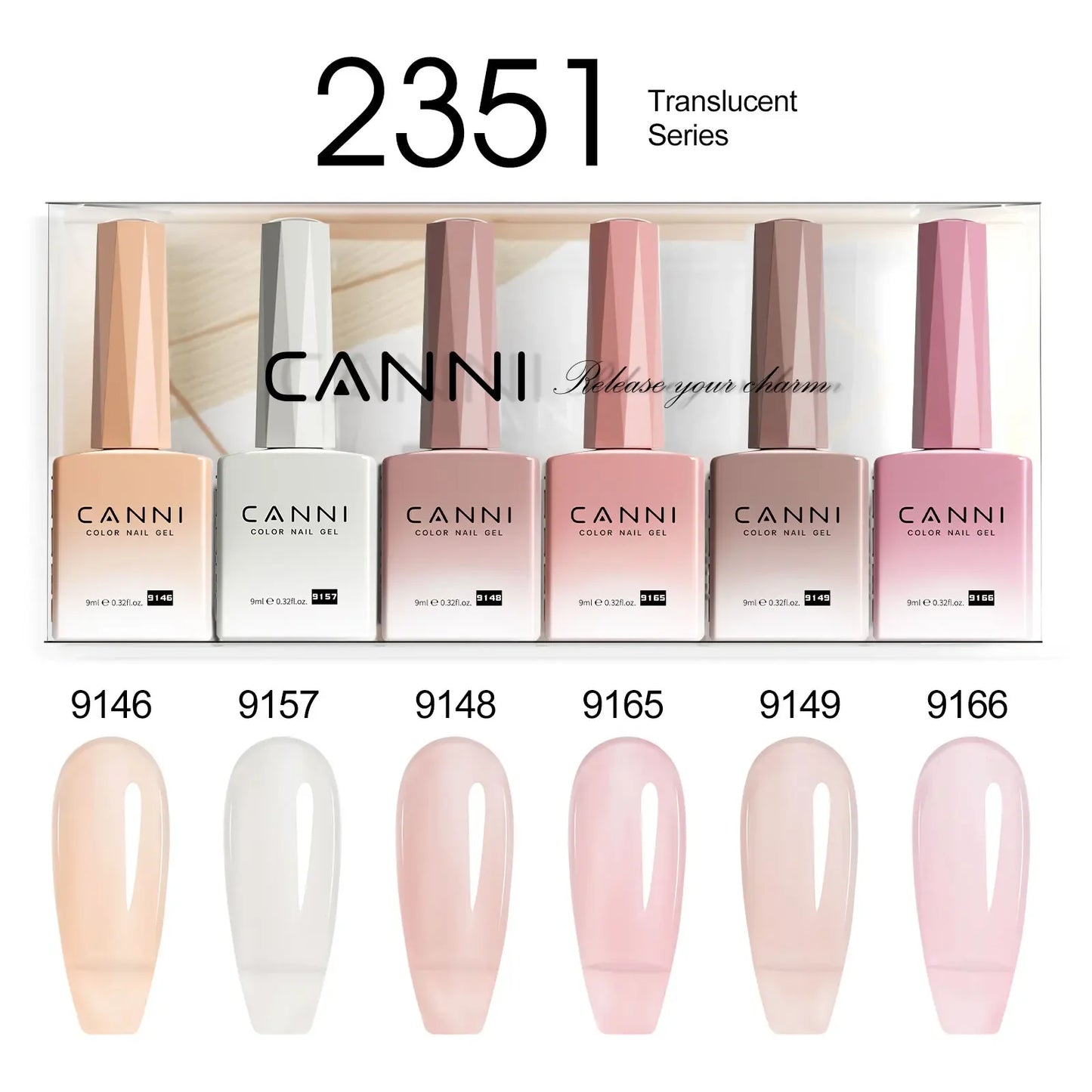 9ml CANNI TPO FREE HEMA FREE Ultra Consistency Nail Gel Polish Set Round Brush Semi Permanent Soak Off UV LED Gel Nail Kit
